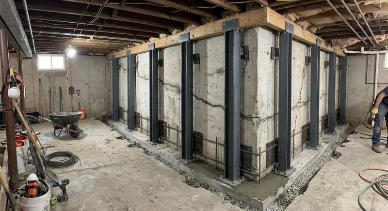 Basement Stabilization in Moultonborough, NH