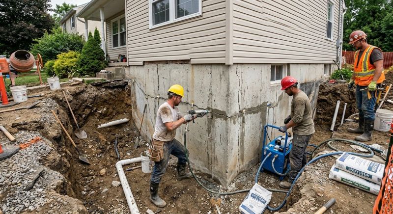 Cracked Foundation Repair in Moultonborough, NH