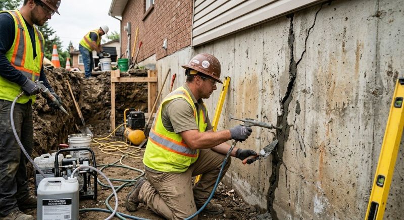Cracked Foundation Repair in Tilton, NH