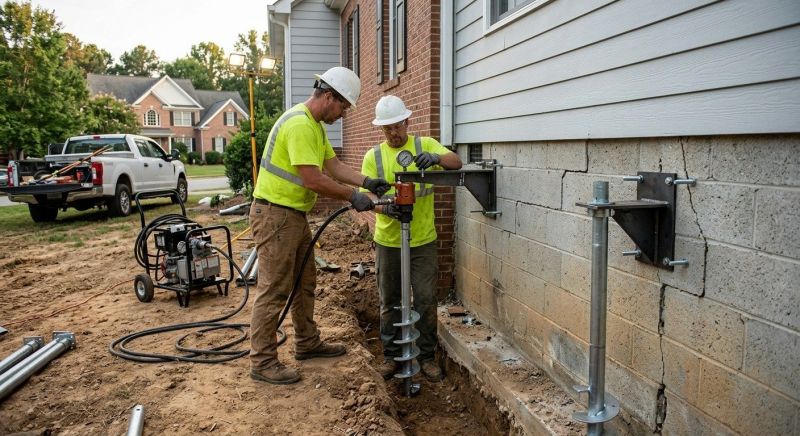 Helical Piers Installation in Moultonborough, NH